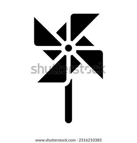 Pinwheel, Toy Flat Icon Logo Illustration. Toy Icon-set. Suitable For Web Design, Logo, App.