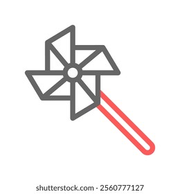 Pinwheel toy icon. Concept of childhood, play, and fun.