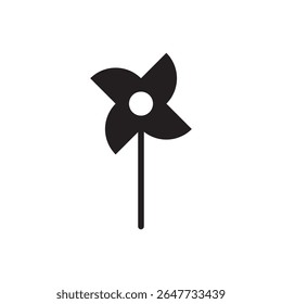 Pinwheel toy icon. Simple windmill toy, cheerful symbol for children, play, or breeze.