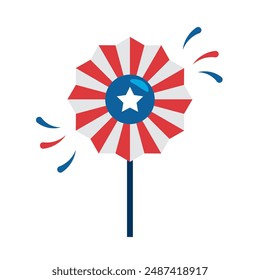 pinwheel toy with usa flag color isolated