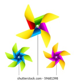 Pinwheel toy. Vector illustration.