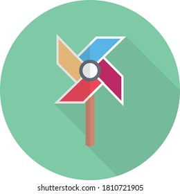 pinwheel vector flat color icon 