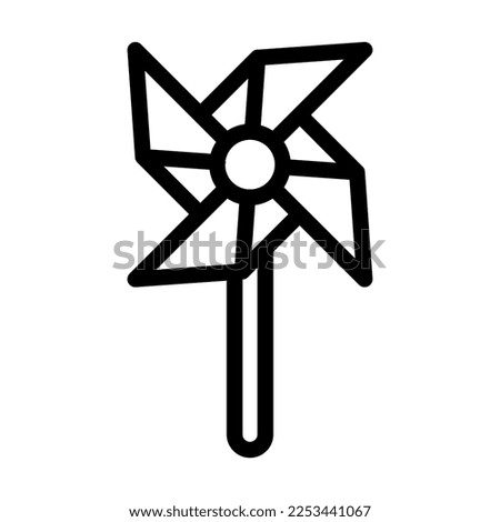 Pinwheel Vector Line Icon Design