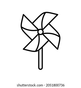 Pinwheel Wind Stick Icon On White Background