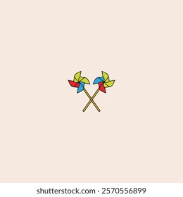 Pinwheel windmill propeller icon flat vector design.