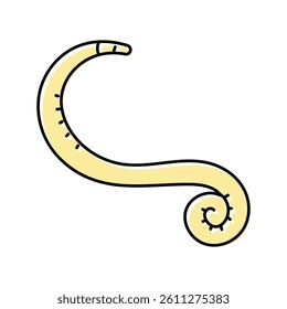 pinworm parasite color icon vector. pinworm parasite sign. isolated symbol illustration