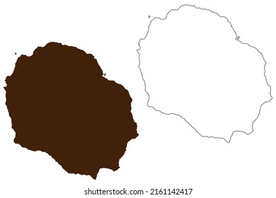 Pinzon island (Republic of Ecuador, Pacific Ocean, Latin or South America, Galapagos Islands, Archipielago de Colon) map vector illustration, scribble sketch Isla Pinzón or Duncan map