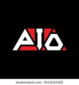 Logo-Design des PIO-Dreiecksbriefes mit Dreiecksform. PIO Dreieck Logo Design Monogramm. PIO Dreieck-Vektorlogo-Vorlage mit roter Farbe. PIO Dreieckslogo Einfaches, elegantes und luxuriöses Design.