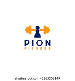 Pion Barbell Fitness Logo Design