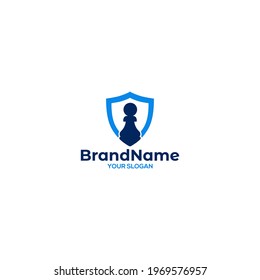 Pion Shield Logo Design Vector