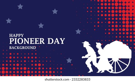 The Pioneer Day abstract background will combine a sense of historical nostalgia with a touch of modernity, incorporating a blue and red dotted pattern.