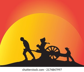 Pioneer day background with copy space area suitable for placing on content with that theme