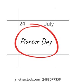 Pioneer day on 24 July, calendar date.