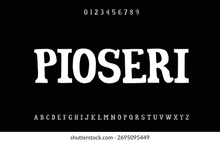 PioSerifFREE, Vektorschriftalphabet mit Zahlen