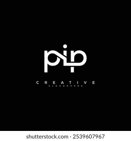 Conceito inicial de vetor do design de logotipo da letra PIP. Ilustração de modelo de logotipo PIP simples