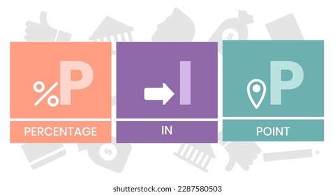 PIP - Percentage In Point acronym. business concept background. vector illustration concept with keywords and icons. lettering illustration with icons for web banner, flyer, landing page