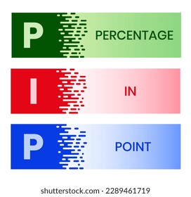 PIP - Porcentaje de siglas puntuales. fondo de concepto de negocio. concepto de ilustración vectorial con palabras clave e iconos. ilustración con iconos para banner web, volante, página de inicio