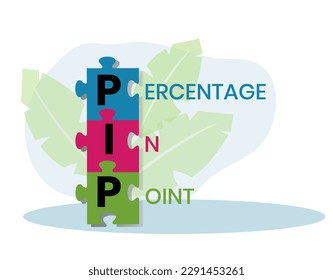PIP - Percentage In Point acronym. business concept background. vector illustration concept with keywords and icons. lettering illustration with icons for web banner, flyer, landing page