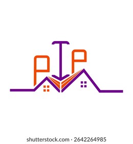PIP Design de logotipo Real State, PIP logotipo simples e moderno. Design de alfabeto luxuoso PIP  