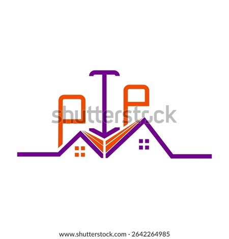 PIP Real State logo design, PIP simple and modern logo. PIP luxurious alphabet design  