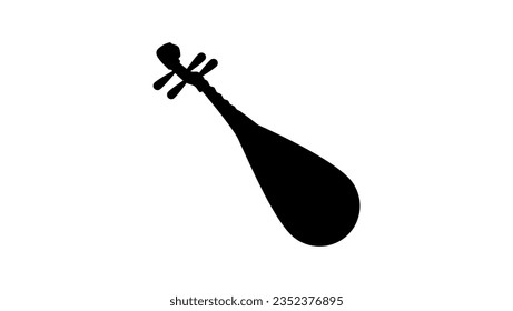 pipa Chinese musical instrument  silhouette, high quality vector