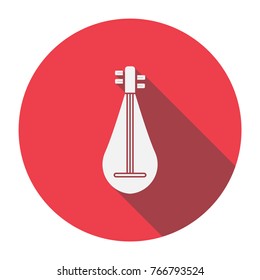 pipa musical instrumental icon with long shadow