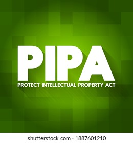 PIPA - Protect Intellectual Property Act acronym, concept background