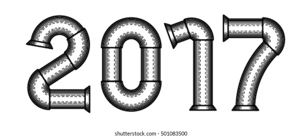 Pipe 2017 year made style of engraving.