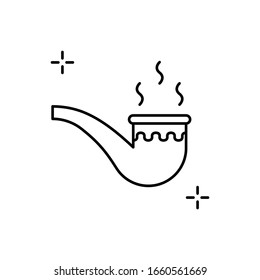 Pipe, icono de adicciones. Línea simple, contorno vectoriales elementos adictivos humanos para ui y ux, sitio web o aplicación móvil