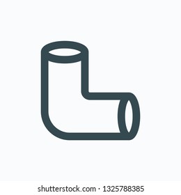 Pipe angle isolated icon, tube angle vector icon