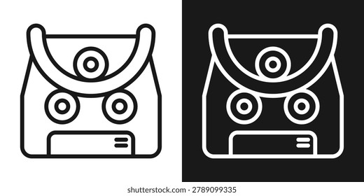 Pipe Bender Icon In Black And White Line Style