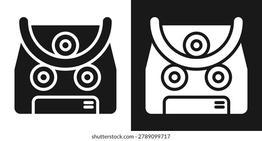 Pipe Bender Icon In Black And White Glyph Style