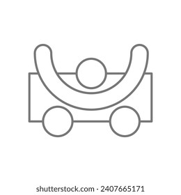 Pipe Bender Machine grey thin line icon, 1px stroke icon, outline icon, vector, pixel perfect icon