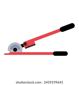 Pipe Bender Tool for Precision Bending in Plumbing and Metalworking, Flat Vector Illustration Design