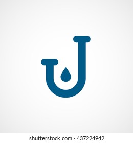 Pipe Blue Flat Icon On White Background