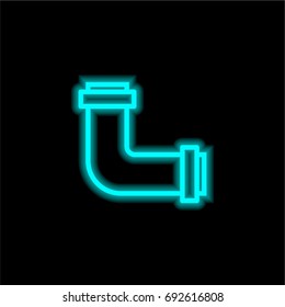 Pipe blue glowing neon ui ux icon. Glowing sign logo vector
