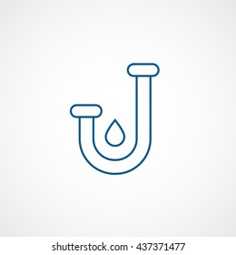 Pipe Blue Line Icon On White Background