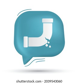 pipe break vector in speech bubble - Modern design
