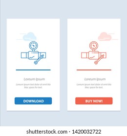 Pipe, Building, Construction, Repair, Gage  Blue and Red Download and Buy Now web Widget Card Template