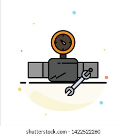 Pipe, Building, Construction, Repair, Gage Abstract Flat Color Icon Template