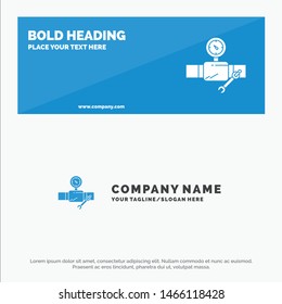 Pipe, Building, Construction, Repair, Gage SOlid Icon Website Banner and Business Logo Template. Vector Icon Template background