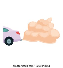 Pipe car smoke icon cartoon vector. Vehicle gas. Smog air