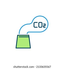 Pipe with Carbon Dioxide CO2 Gas vector concept colored icon or sign 