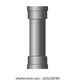 Pipe Cartoon Vektor. Symbol für die Verbindung von Metallrohrleitungen, Ventile, Flansche, Ableitungen für das System. Industriekonzept