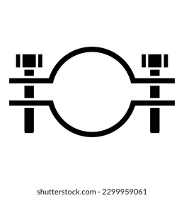 Pipe clamp icon design template isolated illustration