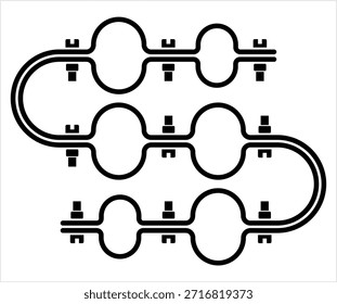Symbol für Rohrschelle, Rohrhalter, Vektorgrafik