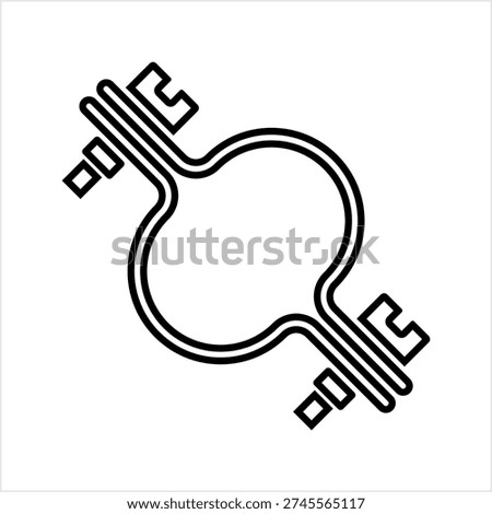 Pipe Clamp Icon, Pipe Holder Vector Art Illustration
