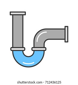 Pipe color icon. Waterpipe. Isolated vector illustration