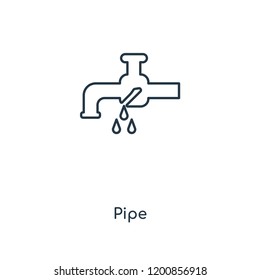 Pipe concept line icon. Linear Pipe concept outline symbol design. This simple element illustration can be used for web and mobile UI/UX.