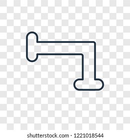 Pipe concept vector linear icon isolated on transparent background, Pipe concept transparency concept in outline style